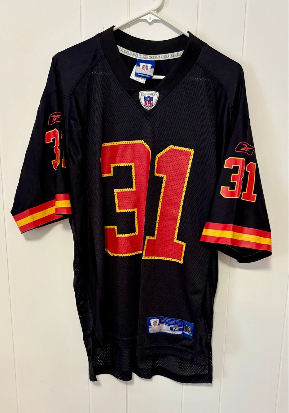 Vtg Y2K Kansas City Chiefs Priest Holmes #31 Black NFL Reebok Jersey Sz M